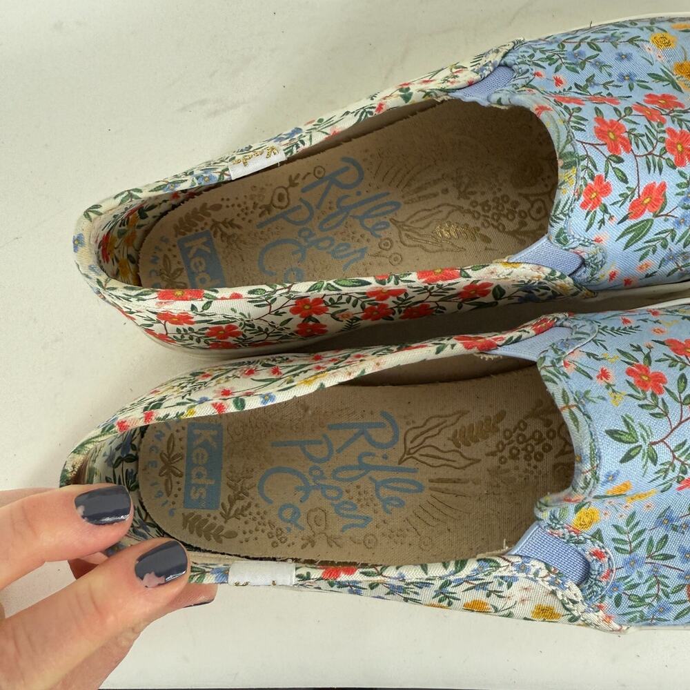 Keds Rifle Paper Sneakers Women's 9.5 Floral Canvas Slip-On Low Top Casual - Picture 9 of 10